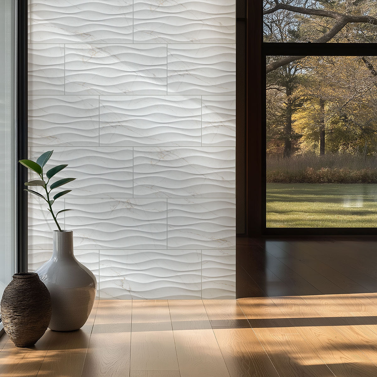 Dymo Calacatta White Ceramic MSI Field Tiles 12" X 24" Wavy Pattern MSI - Zicana Boutique - 4