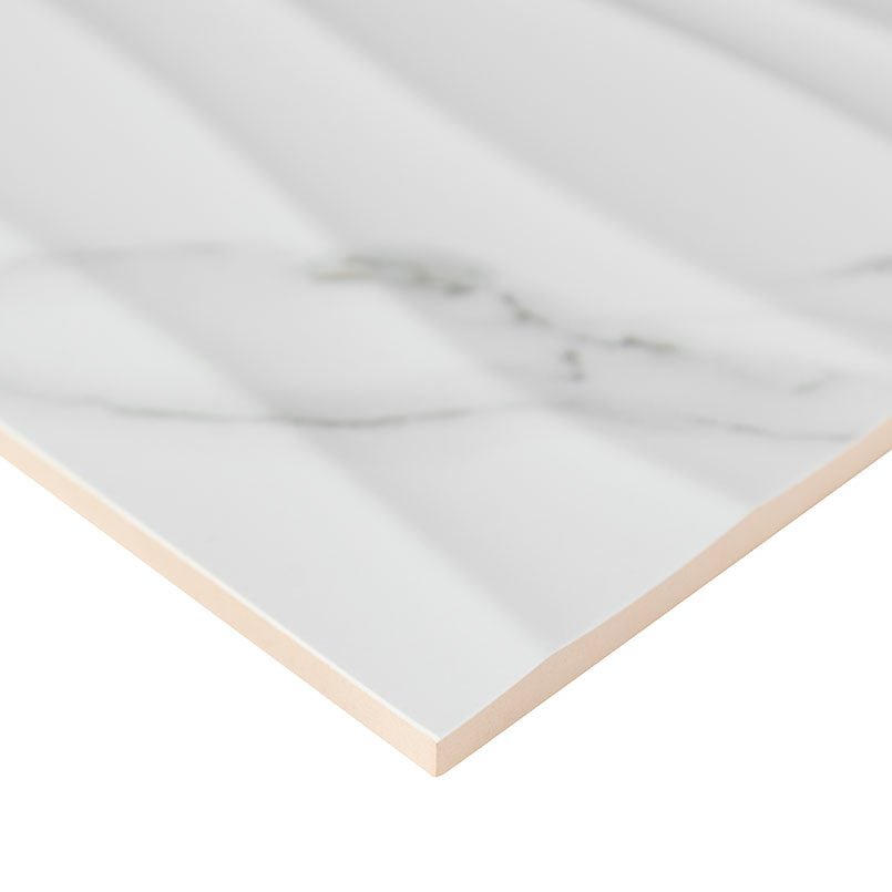 Dymo Statuary White Ceramic MSI Field Tiles 12" X 24" Wavy Pattern MSI - Zicana Boutique - 3
