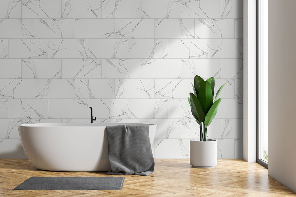 Dymo Statuary White Ceramic MSI Field Tiles 12" X 24" MSI - Zicana Boutique - 6