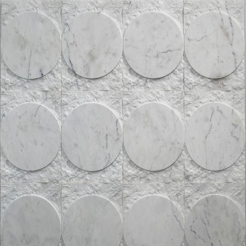 Eclipse Taj White Marble Dimensional Tile Artistic Tile - Zicana Boutique - 1