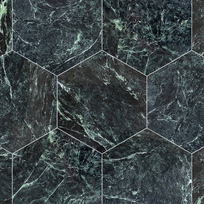 Empress Green Marble 10 1/2'' Hexagon Zicana Boutique - Zicana Boutique - 1