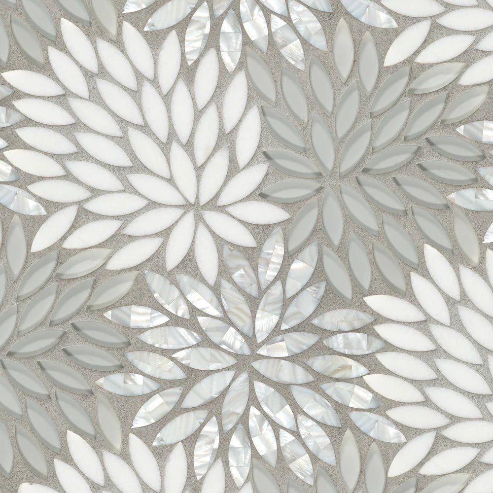 Estrella Grande White Waterjet Mosaic Artistic Tile - Zicana Boutique - 1