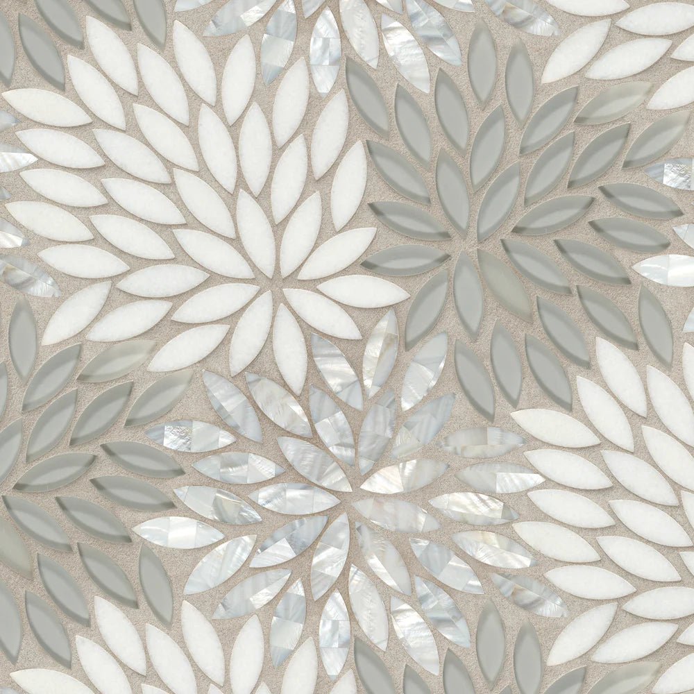 Estrella Grande White Waterjet Mosaic Artistic Tile - Zicana Boutique - 4