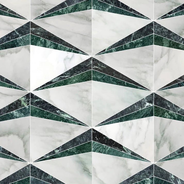 Ezzy Green Diamond Marble Waterjet Mosaic Zicana Boutique - Zicana Boutique - 1