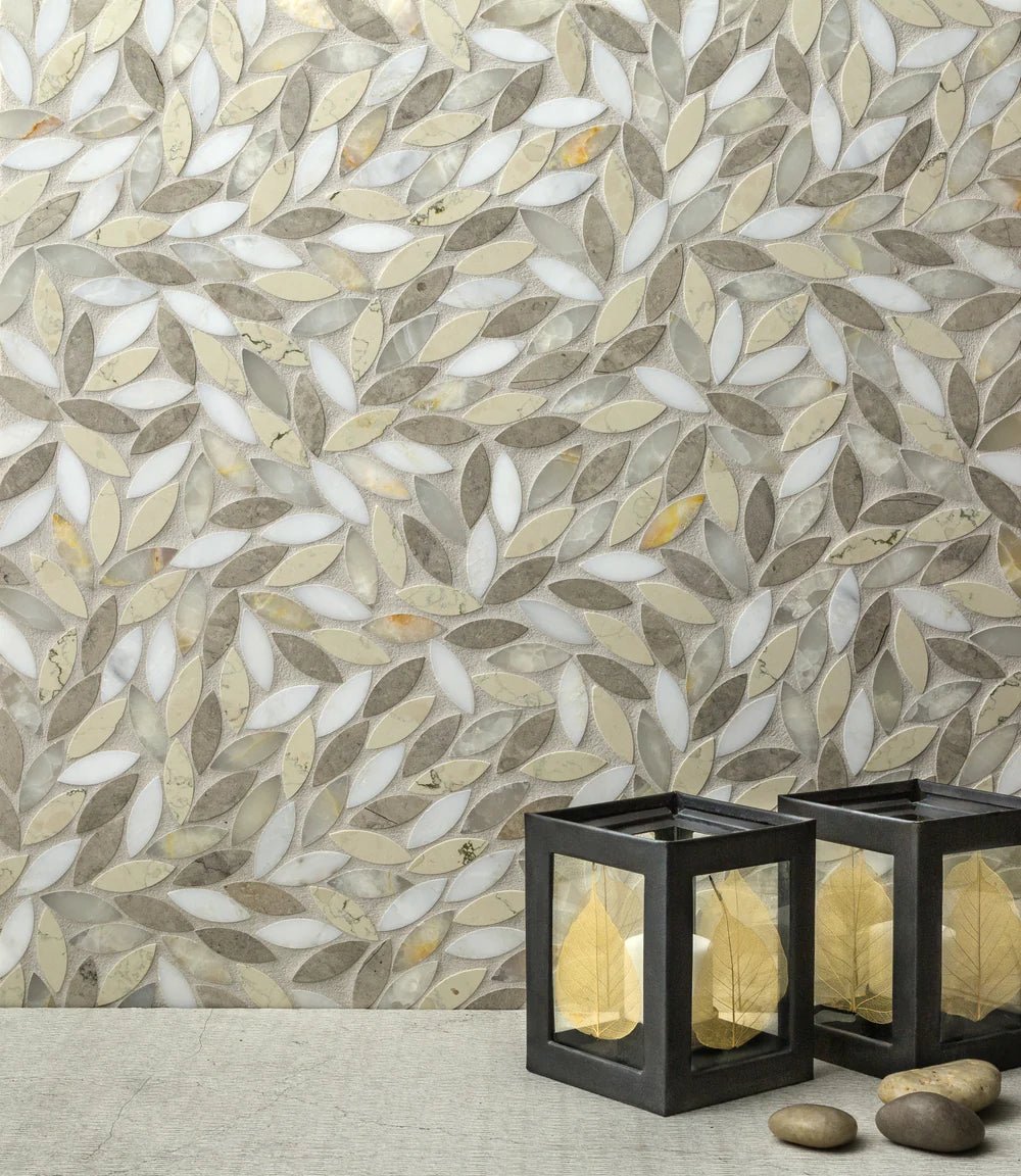Foliage Grande Linen Waterjet Mosaic Artistic Tile - Zicana Boutique - 3
