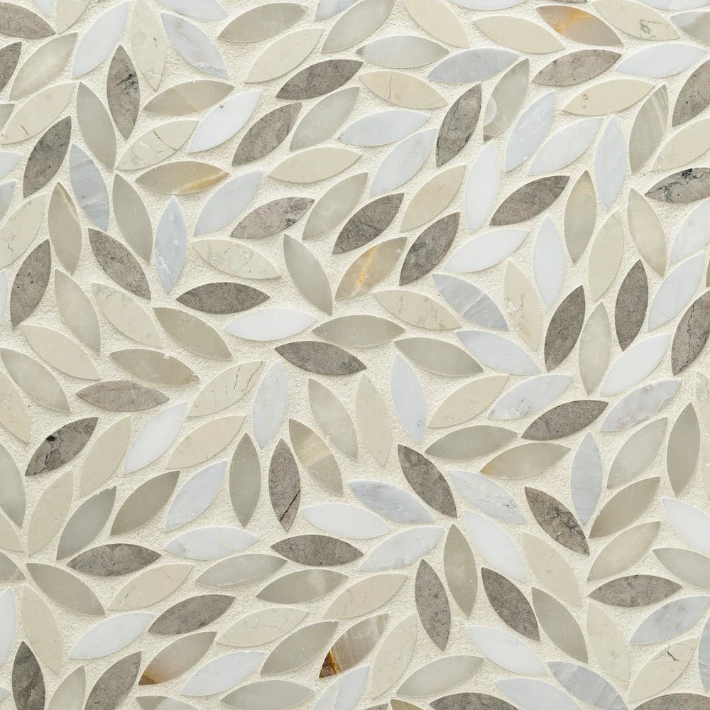 Foliage Grande Linen Waterjet Mosaic Artistic Tile - Zicana Boutique - 1