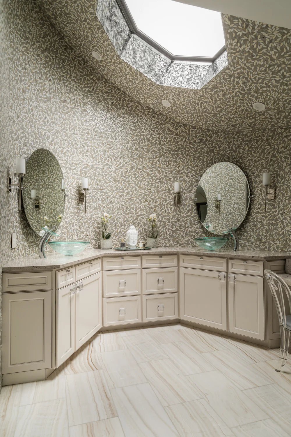 Foliage Grande Linen Waterjet Mosaic Artistic Tile - Zicana Boutique - 4