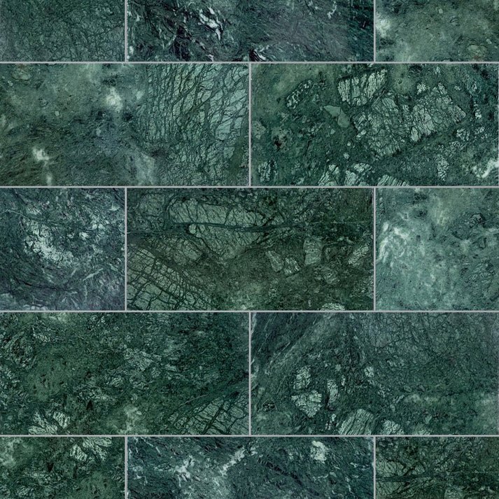 Forest Green Polished Marble Field Tile 6''x12'' Zicana Boutique - Zicana Boutique - 1