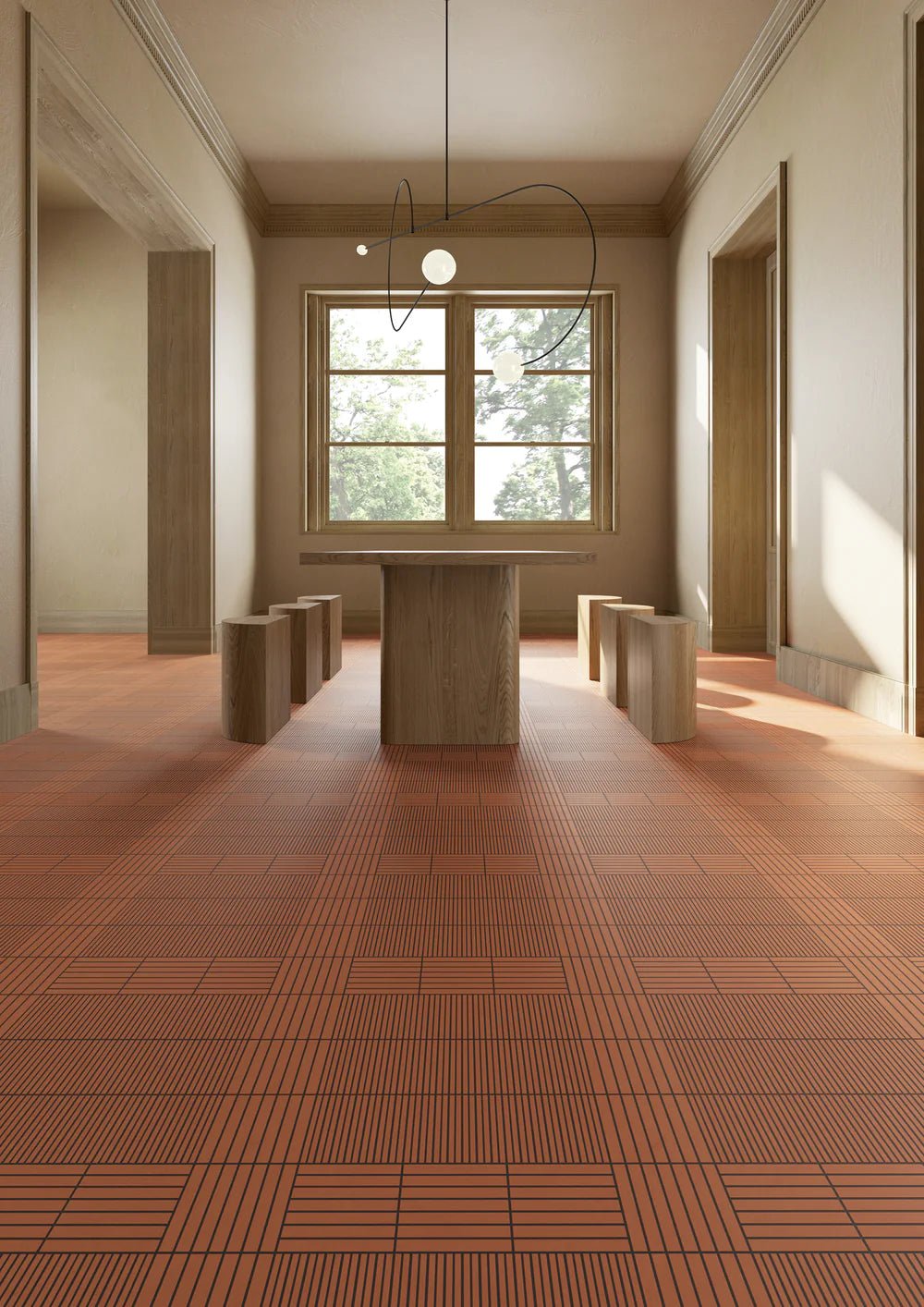 Fringe Thin Red Tile Artistic Tile - Zicana Boutique - 3