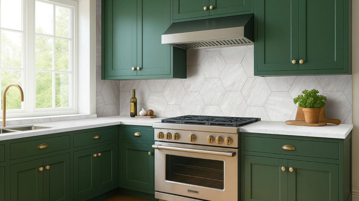 Geoglam Calacatta Porcelain MSI Field Tiles 11" X 13" Hexagon MSI - Zicana Boutique - 4