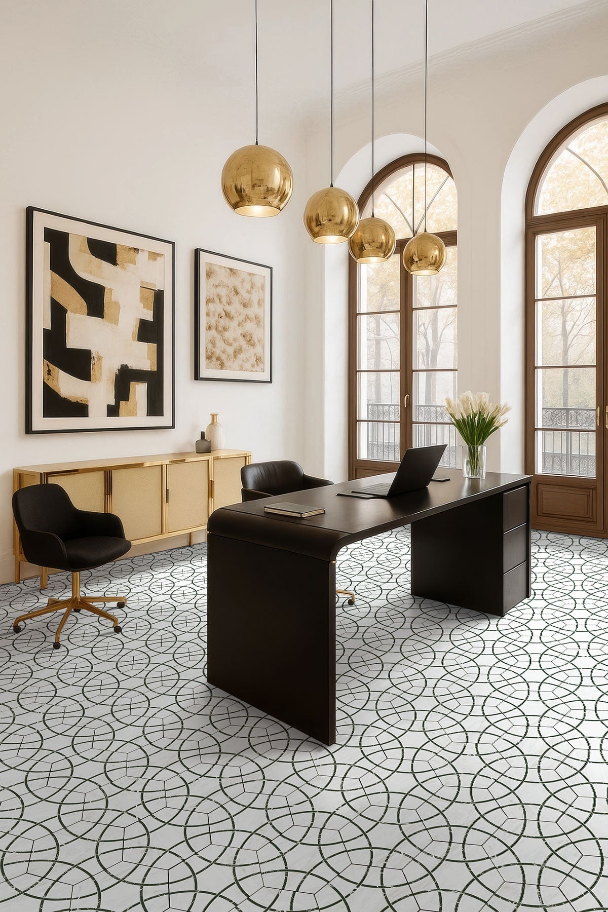 Geoglam Midnight Porcelain MSI Field Tiles 11" X 13" Hexagon MSI - Zicana Boutique - 8