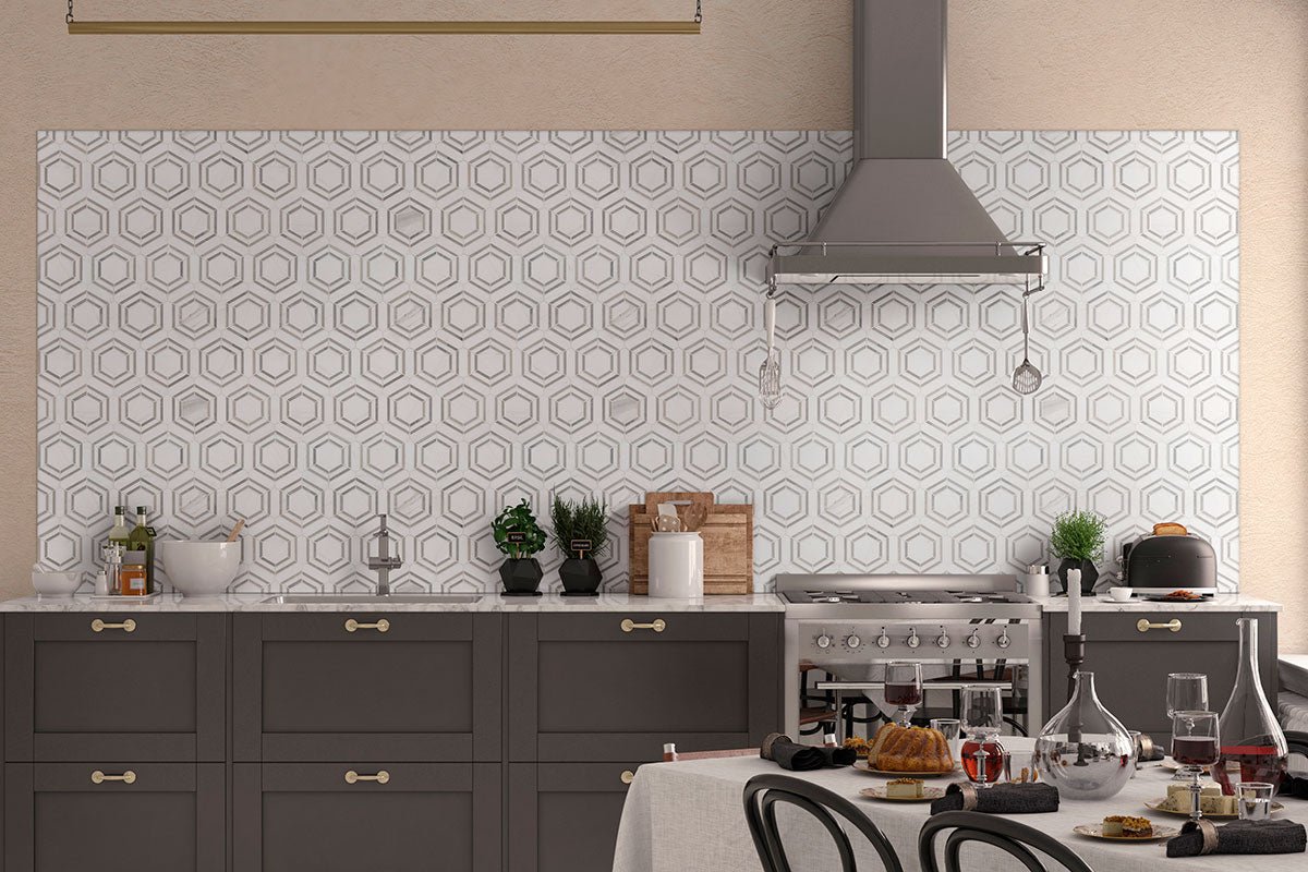 Georama Grigio Marble MSI Mosaic Tiles 11" X 13" MSI - Zicana Boutique - 5