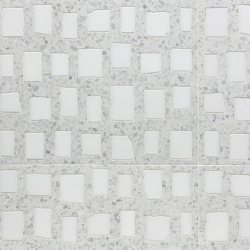 Geotzzo Squares White Decorative Tile Artistic Tile - Zicana Boutique - 1