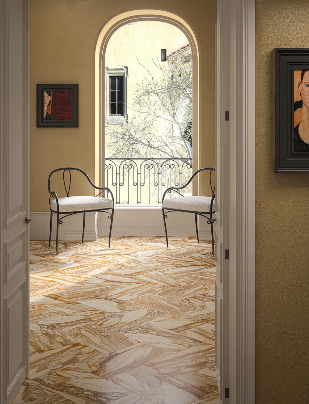 Giallo Siena Marble Field Tile 12" x 24" Zicana Boutique - Zicana Boutique - 3