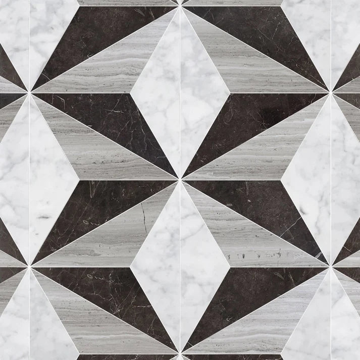 Giore Brown Diamond Marble Waterjet Mosaic Zicana Boutique - Zicana Boutique - 1