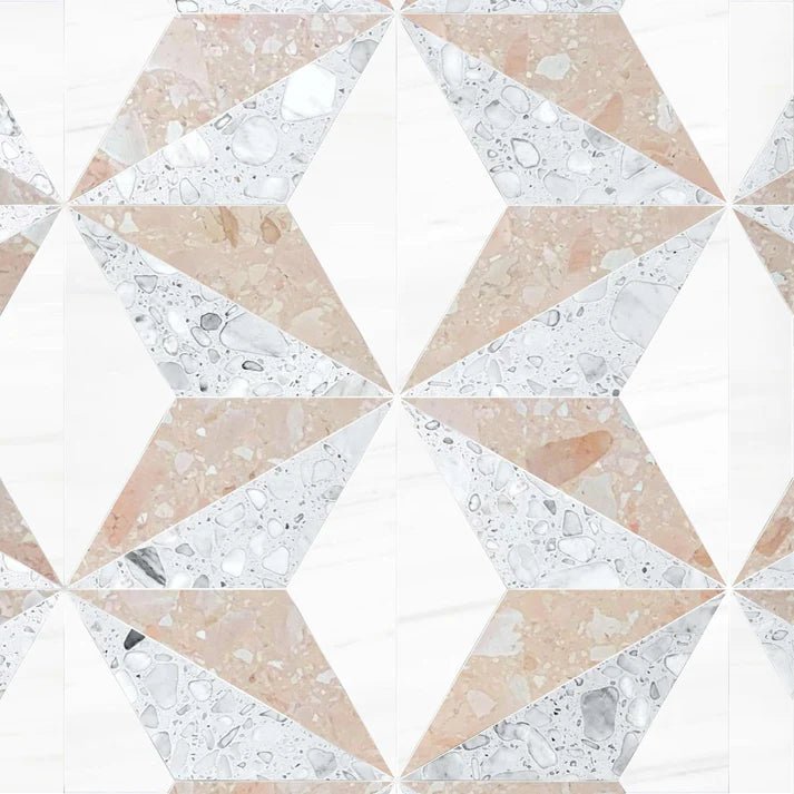Giore Rose Diamond Terrazzo Waterjet Mosaic Zicana Boutique - Zicana Boutique - 1