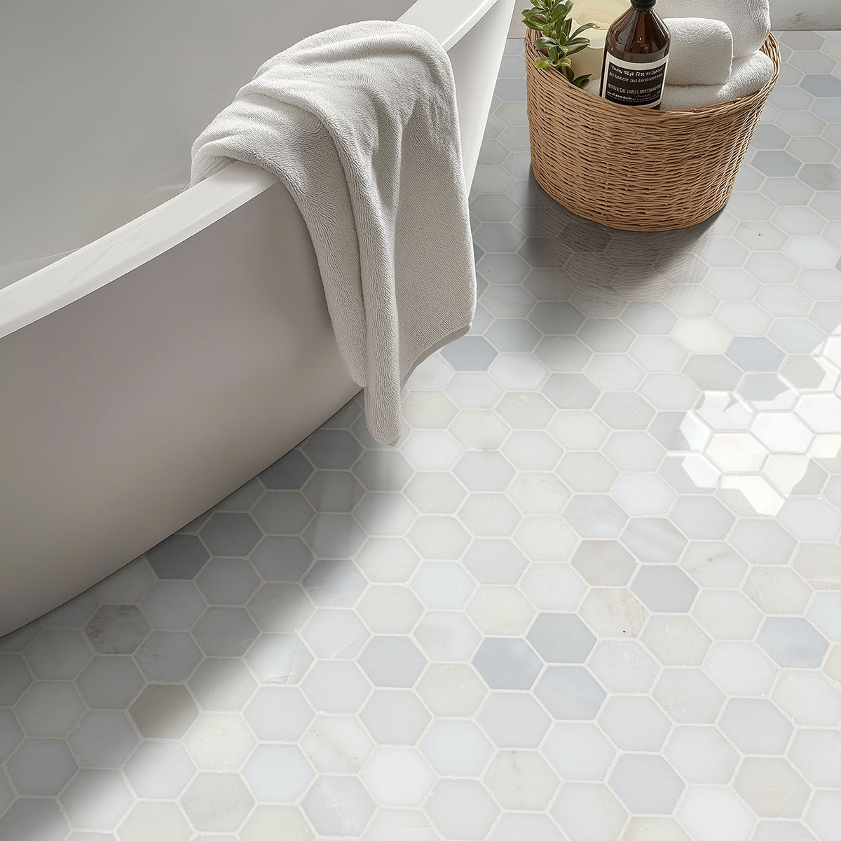 Greecian White Marble MSI Mosaic Tiles 12" X 12" 2" Hexagon Pattern MSI - Zicana Boutique - 3