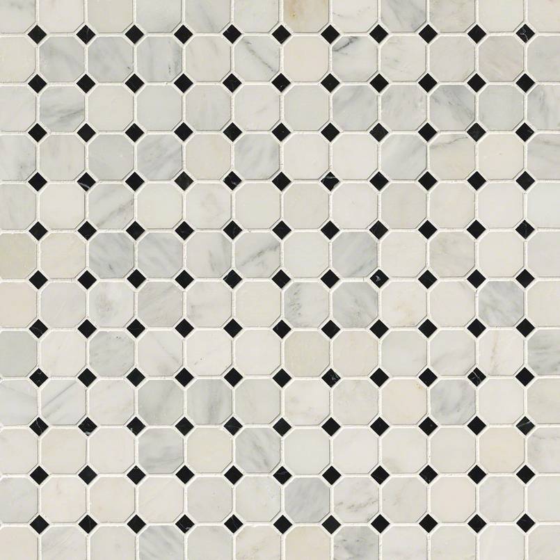 Greecian White Marble MSI Mosaic Tiles 12" X 12" 2" Octagon Pattern MSI - Zicana Boutique - 3