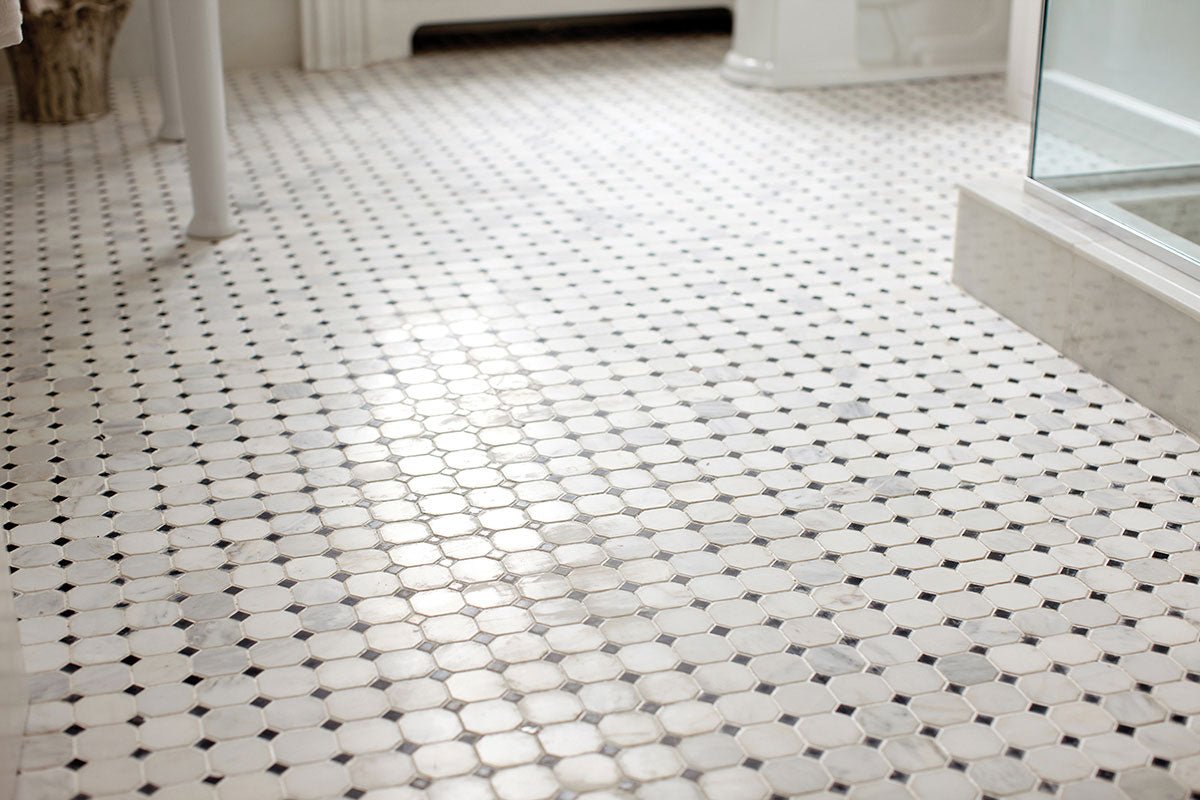 Greecian White Marble MSI Mosaic Tiles 12" X 12" 2" Octagon Pattern MSI - Zicana Boutique - 4