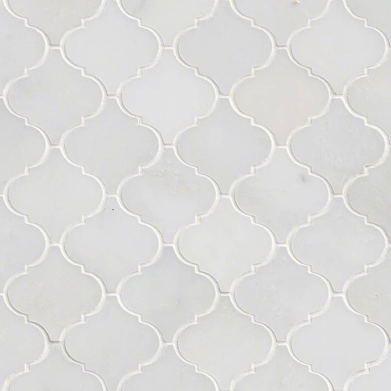Greecian White Marble MSI Mosaic Tiles 12" X 12" Arabesque Pattern MSI - Zicana Boutique - 1