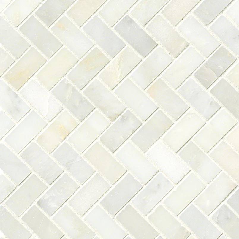 Greecian White Marble MSI Mosaic Tiles 12" X 12" Herringbone Pattern MSI - Zicana Boutique - 1