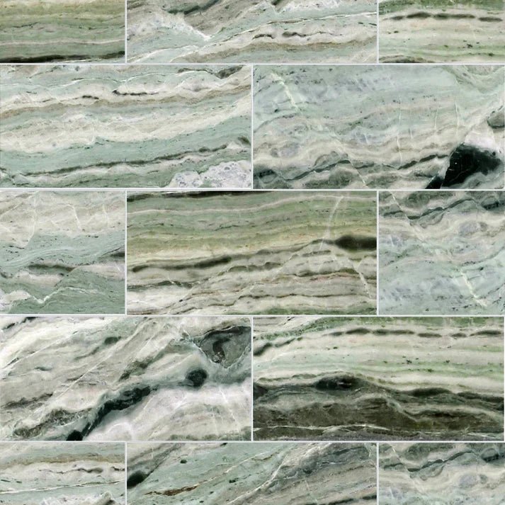 Green Leaf Honed Marble Field Tile 6''x12'' Zicana Boutique - Zicana Boutique - 1