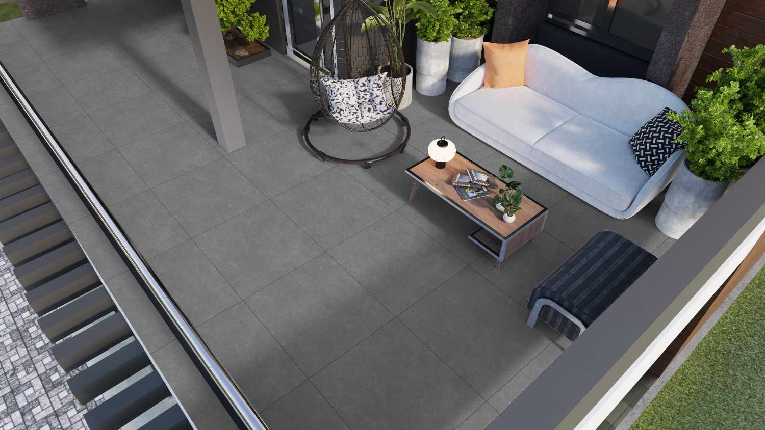 Grey Stone Porcelain Pavers 24" x 24" Italvivo - Zicana Boutique - 2