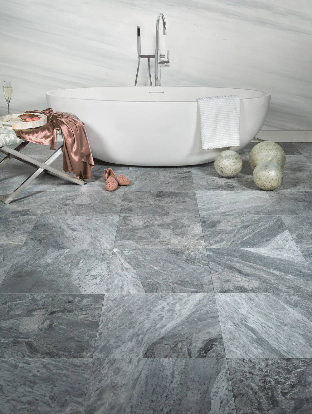 Grigio Toscana Marble Field Tile 18" x 18" Artistic Tile - Zicana Boutique - 4