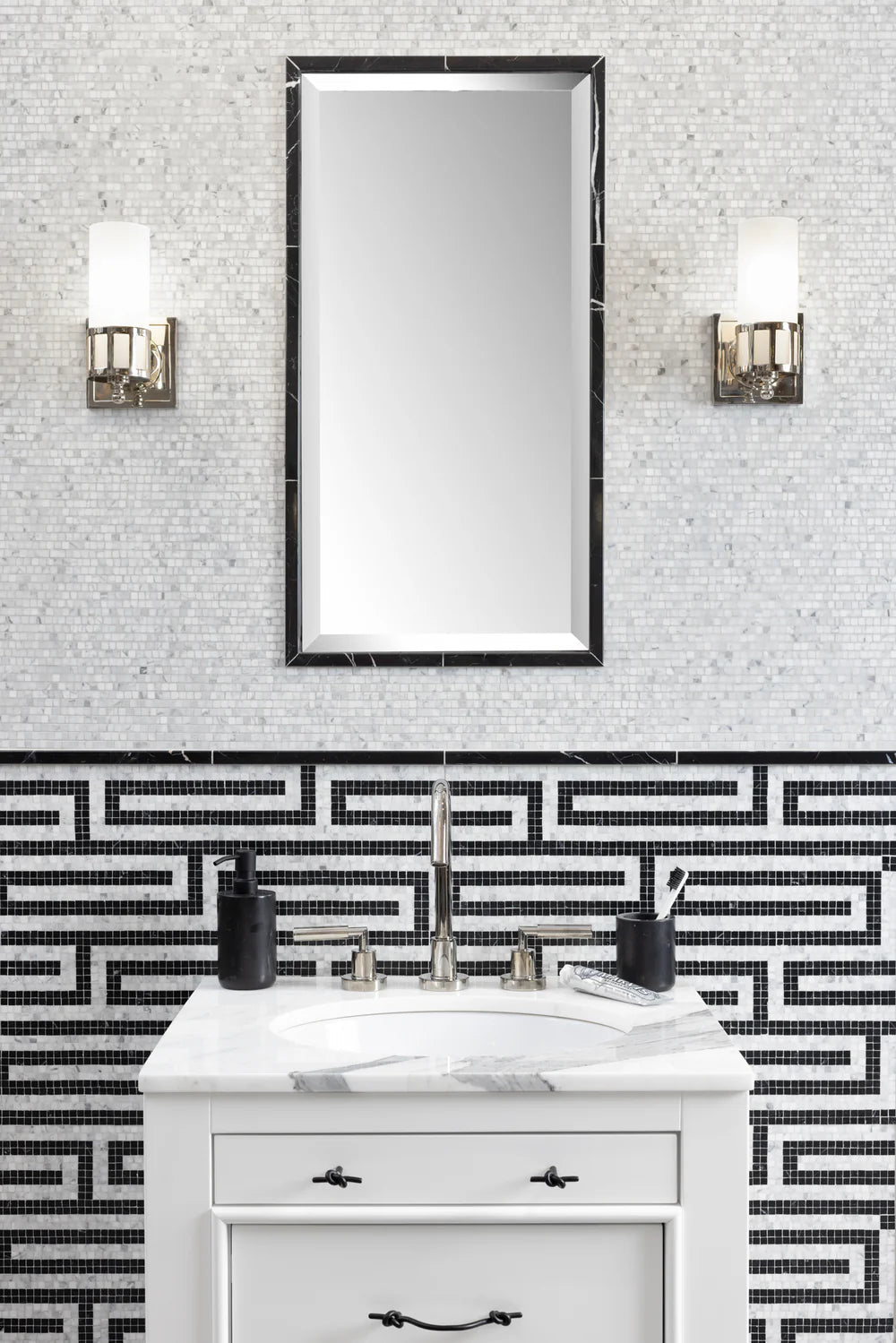 Hudson Key Black Mosaic Artistic Tile - Zicana Boutique - 3