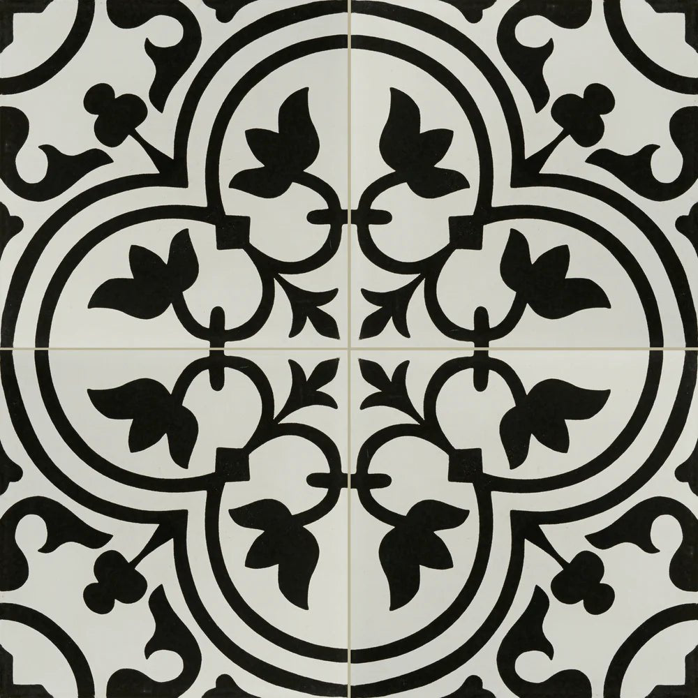 Hydraulic Black Tile Artistic Tile - Zicana Boutique - 1