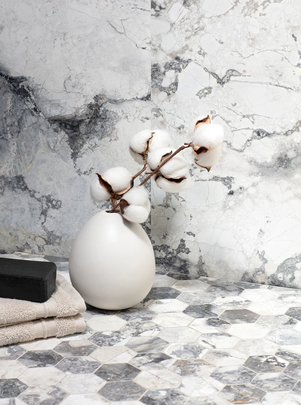 Invisible Grey Marble Mosaic Hexagon Artistic Tile - Zicana Boutique - 2