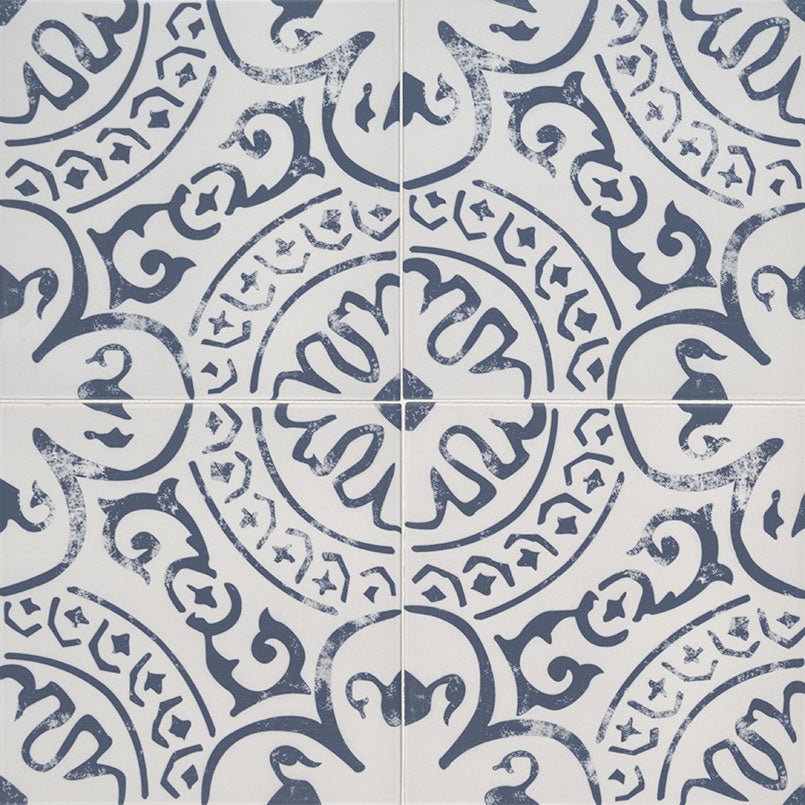 Kenzzi Indigo Encaustic Porcelain MSI Field Tiles 8" X 8" MSI - Zicana Boutique - 1
