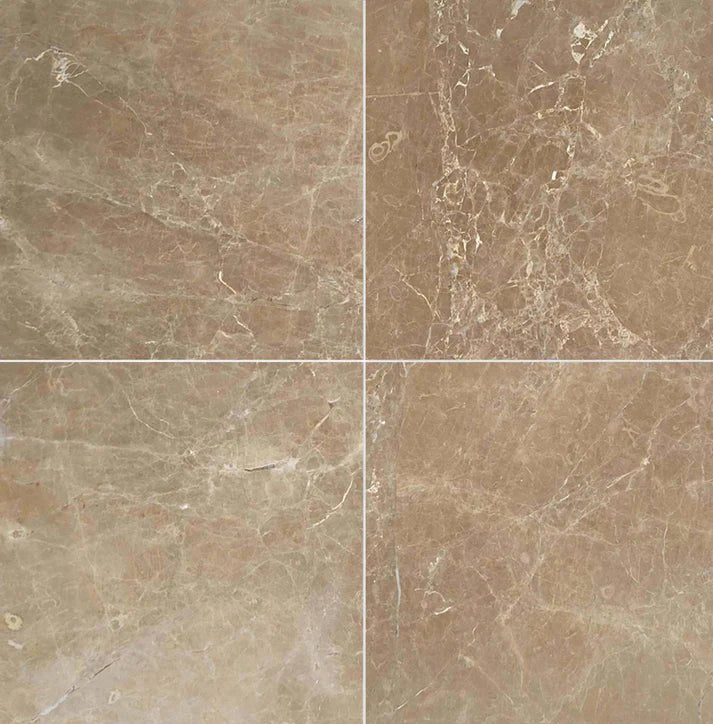 Light Emperador Polished Marble Field Tile 12''x12'' Zicana Boutique - Zicana Boutique - 1