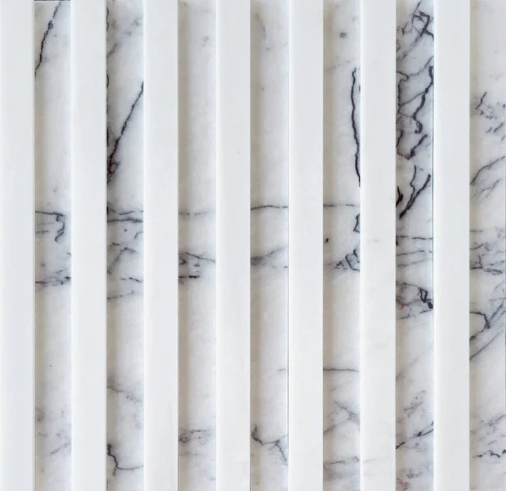 Linear Groove Dolomite & Lilac Dimensional Marble Mosaic Zicana Boutique - Zicana Boutique - 1