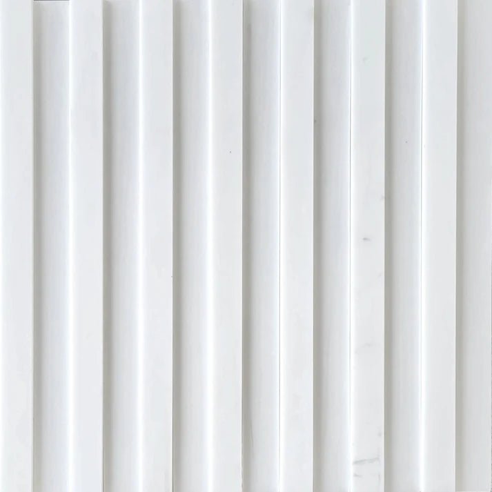 Linear Groove Thassos & Dolomite Dimensional Marble Mosaic Zicana Boutique - Zicana Boutique - 1