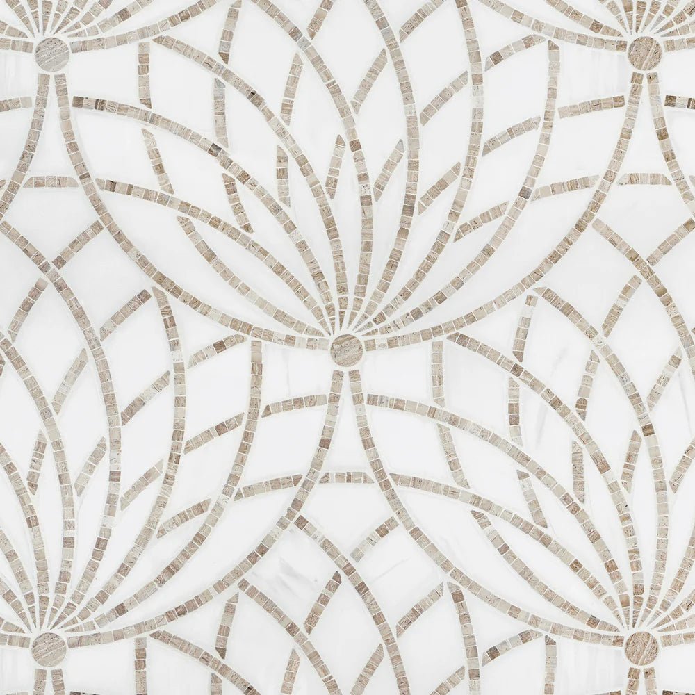 Luxor Bianco Dolomiti Mosaic Artistic Tile - Zicana Boutique - 1