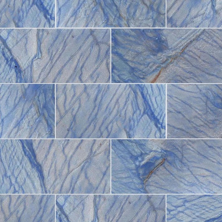 Macubas Blue Polished Quarzite Field Tile 6''x12'' Zicana Boutique - Zicana Boutique - 1