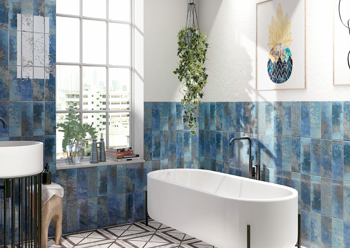 Marza Cobalt Ceramic MSI Field Tiles 4" X 12" MSI - Zicana Boutique - 4
