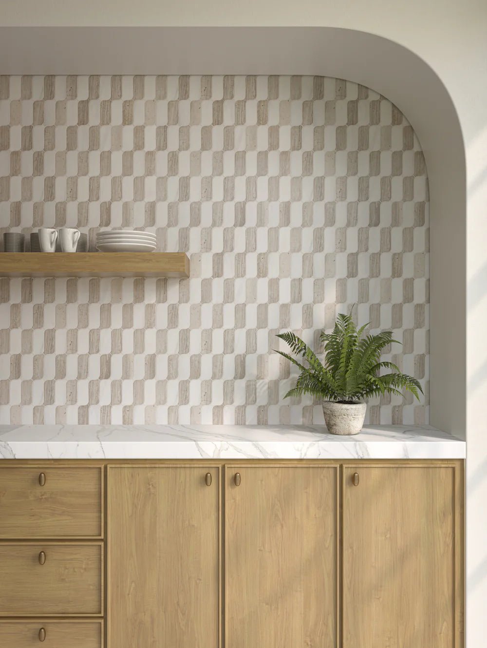 Michelle Gerson Slide Cloud Waterjet Mosaic Artistic Tile - Zicana Boutique - 2