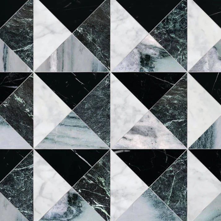 Mireya Verde Triano Marble Waterjet Mosaic Zicana Boutique - Zicana Boutique - 1