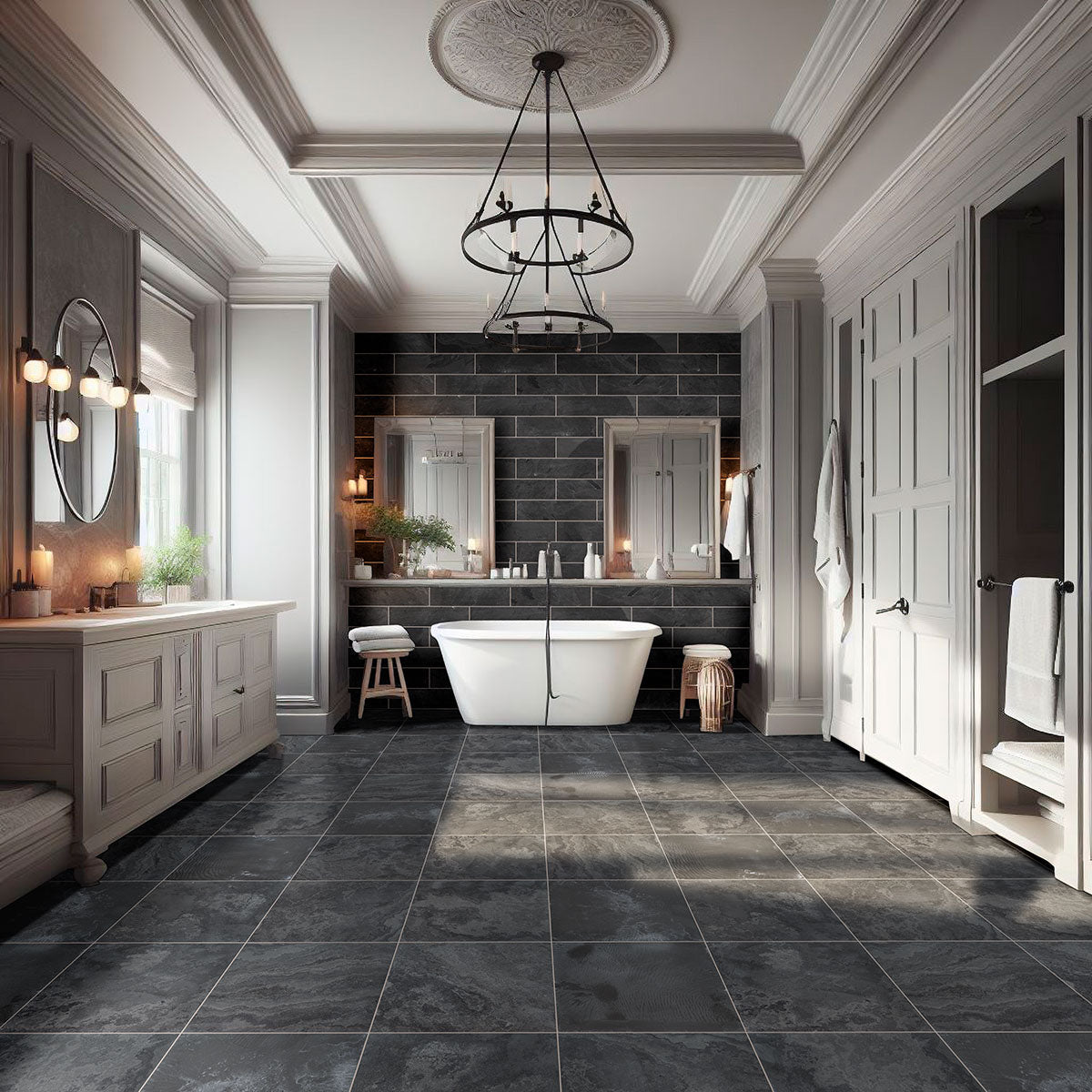 Montauk Black Slate MSI Field Tiles 24" X 24" MSI - Zicana Boutique - 4