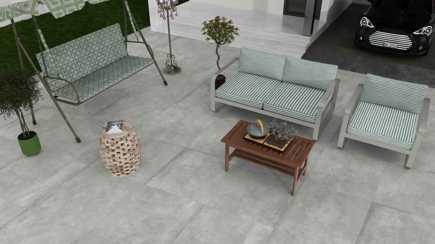 Morning Ash Porcelain Pavers 24" x 24" Italvivo - Zicana Boutique - 3