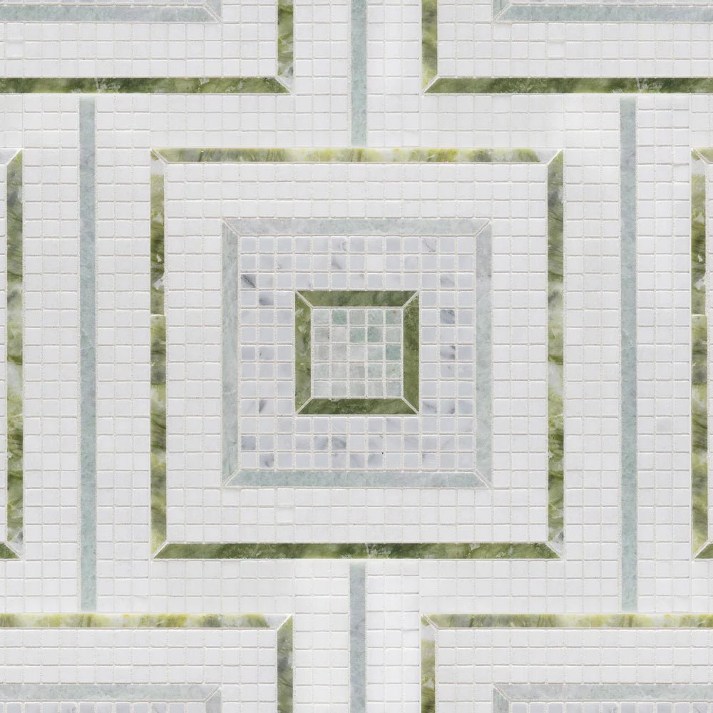 Morningside Heights Square Green Mosaic Zicana Boutique - Zicana Boutique - 1