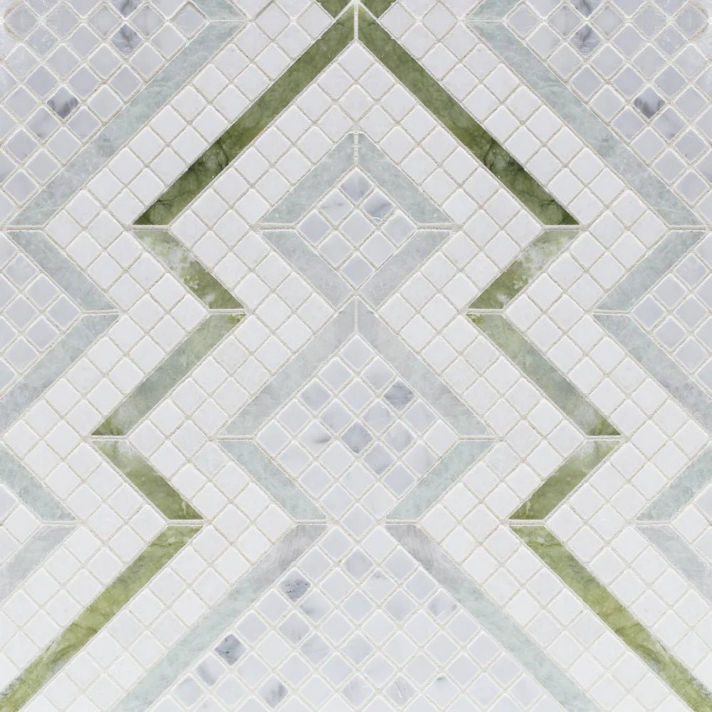 Morningside Heights Zig Zag Green Mosaic Zicana Boutique - Zicana Boutique - 1