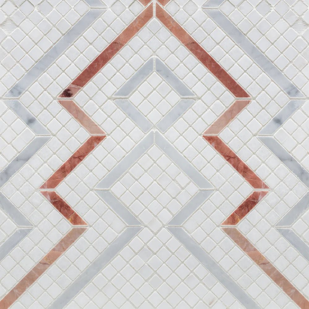 Morningside Heights Zig Zag Pink Mosaic Artistic Tile - Zicana Boutique - 1