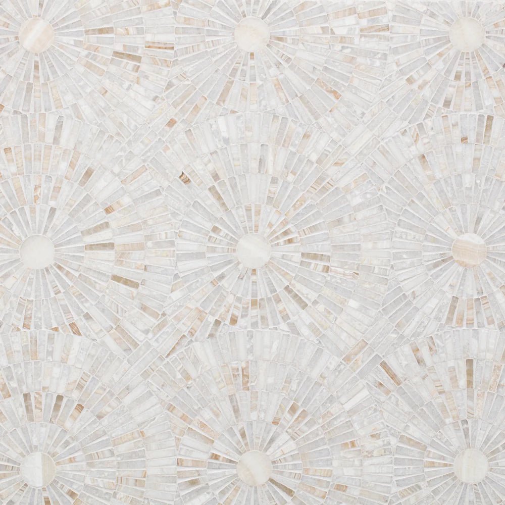 Motor City Circles Vanilla Onyx Mosaic Artistic Tile - Zicana Boutique - 1