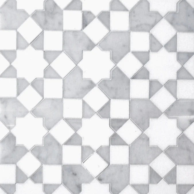 Movara Jell Geometric Marble Waterjet Mosaic Zicana Boutique - Zicana Boutique - 1