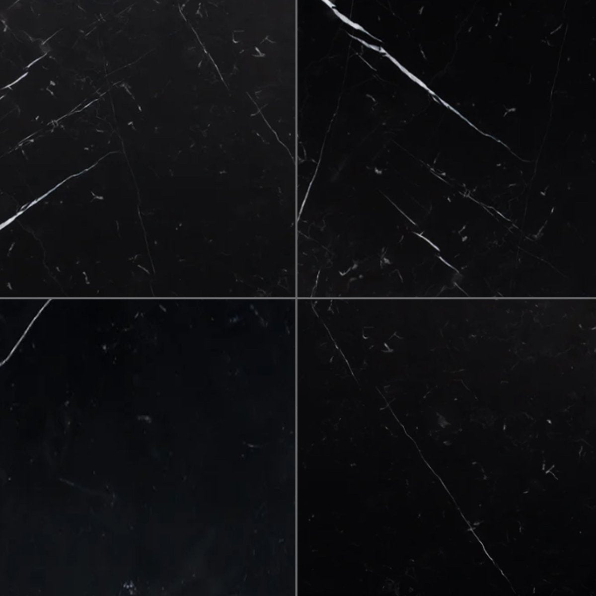 Nero Marquina Honed Marble Field Tile 12''x12''x3/8'' Zicana Boutique - Zicana Boutique - 1