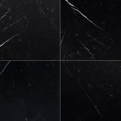 Nero Marquina Honed Marble Field Tile 12''x12''x3/8'' Zicana Boutique - Zicana Boutique - 1