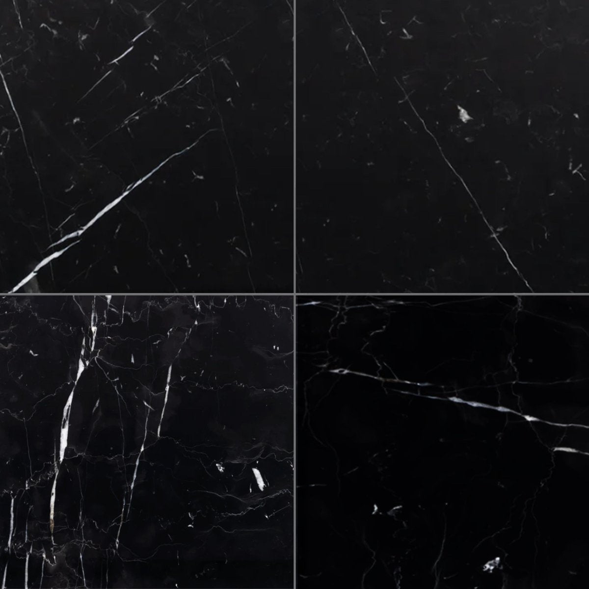 Nero Marquina Polished Marble Field Tile 12''x12''x3/8'' Zicana Boutique - Zicana Boutique - 1